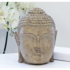 Buddhakopf aus Polyresin, 24 cm