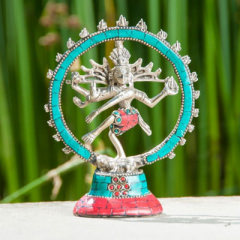 Shiva Nataraj, Messing, versilbert, 14 cm