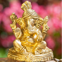 Ganesha aus Messing antik, 8 cm