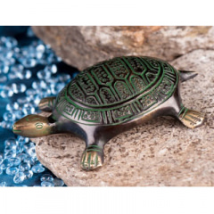 Schildkröte klein aus Messing antik, 10,5 cm