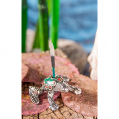 Räucherstäbchenhalter Frosch aus Messing