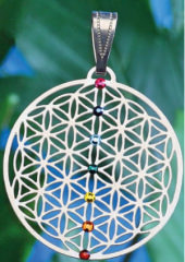 Blume des Lebens versilbert Chakra 7