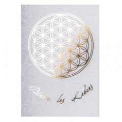 Blume des Lebens Postkarte - Gold/Weiss DINA6