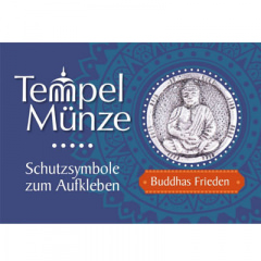 Tempelmünze - Buddhas Frieden, Messing, versilbert