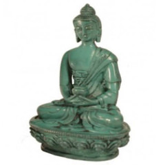 Friedvoller Buddha, grün, 11 cm