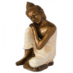 Friedvoller Buddha ruhend aus Resin