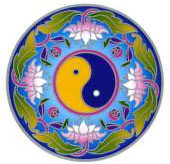 Fensteraufkleber Yin und Yang mit Lotus