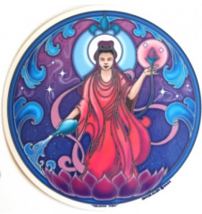 Fensterbild Kuan Yin, rund
