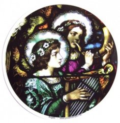 Fensterbild musizierende Engel, rund
