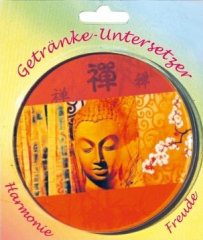 Glas- Getränkeuntersetzer, Buddha