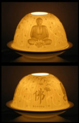 Zen Buddha - Teelichthalter aus Porzellan