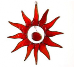 Sun-Catcher, Sonne, gross, rot