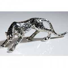 Gepard in silber, 28 cm