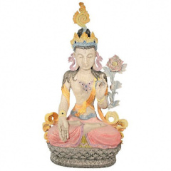 Buddha, sitzend farbig-rose, 72 cm
