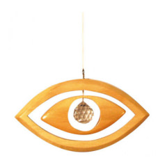 Kristallobjekt Auge natur 15cm