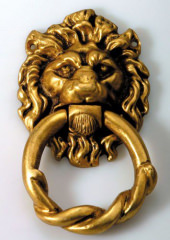 Türklopfer Löwe Messing, Länge 16 cm, Breite 9 cm