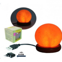 Salzlampe, rund, mit USB, orange