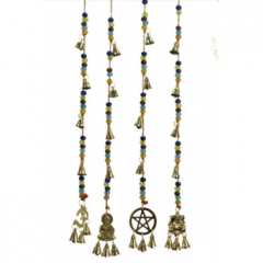Glockenschnur Buddha mit 7 Glöckchen und Perlen