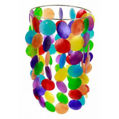 Chakra Windspiel Regenbogen Capiz, gross