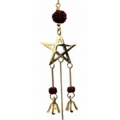 Glockenspiel Rudraksha mit Pentagramm an Kordel