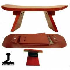 Meditationsstuhl aus Akazienholz, rot, ergonomisch