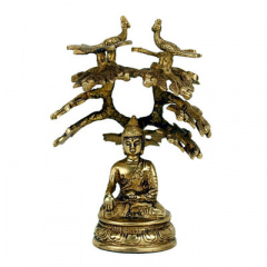 Shakyamuni Buddha mit Bodhi-Baum, 14 cm