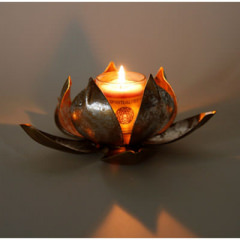 Teelichthalter Lotus aus Metall