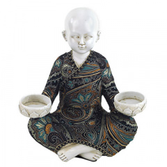 Mönch mit 2 Teelichthaltern