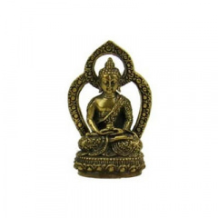 Buddha Amithaba Statue aus Messing, geschlossene Hände