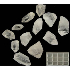 12 Bergkristall Spitzen, in Dose