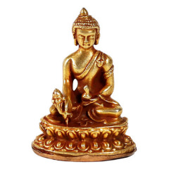 Miniatur Medizinbuddha Kupfer vergoldet, 5.5 cm