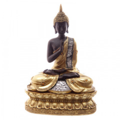 Thai Buddha sitzend - gold, braun