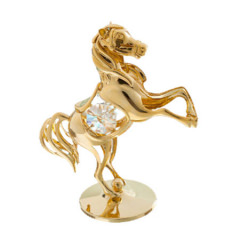 Pferd - Lichtobjekt, golden Plated mit Swarovski Krista