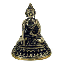 Ratnasambhava Buddha aus Weissmetall, 10 cm