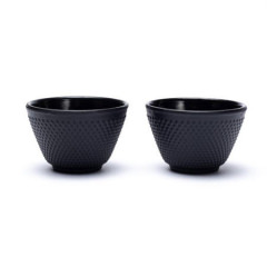 Set mit 2 Teetassen schwarz im japanischen Stil
