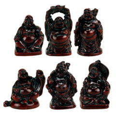 SET 6 Buddha Statuen in rot