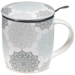 Set Teetasse Mandala grau - 400 ml