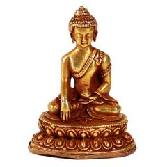 Minifigur Shakyamuni Buddha Kupfer, vergoldet