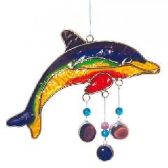 Suncatcher Delfin, bunt, 15 cm