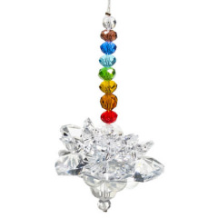 Suncatcher - Kristalllotus mit Chakrakette