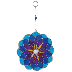 Suncatcher Mandala, blau, 25 cm