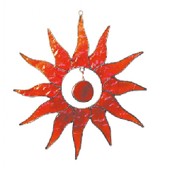Suncatcher Sonne, rot, 20 cm