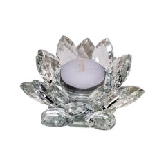 Teelichthalter Lotus aus Kristall