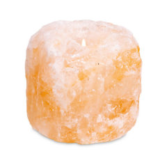 Teelichthalter Salzkristall, orange