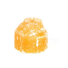 Teelichthalter Selenit, orange, 9 cm